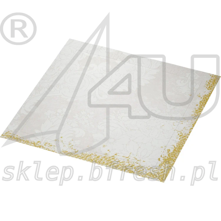 Serwetki papierowe Duni Classic 40 x 40 cm 4w białe ze złotym ornamentem