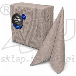Serwetki flizelinowe tłoczone Duni Elegance Lily 40x40 cm Szarobeżowe 40 szt