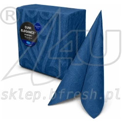 Serwetki flizelinowe tłoczone Duni Elegance Lily 40x40 cm Granatowe 40 szt