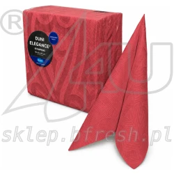 Serwetki flizelinowe tłoczone Duni Elegance Lily 40x40 cm Bordowe 40 szt