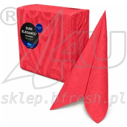 Serwetki flizelinowe tłoczone Duni Elegance Lily 40x40 cm Czerwone 40 szt