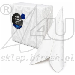 Serwetki flizelinowe tłoczone Duni Elegance Lily 40x40 cm Białe 40 szt
