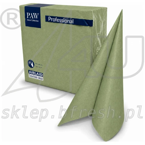 Serwetki flizelinowe Airlaid Paw 40 x 40 cm ziołowa zieleń 50 szt