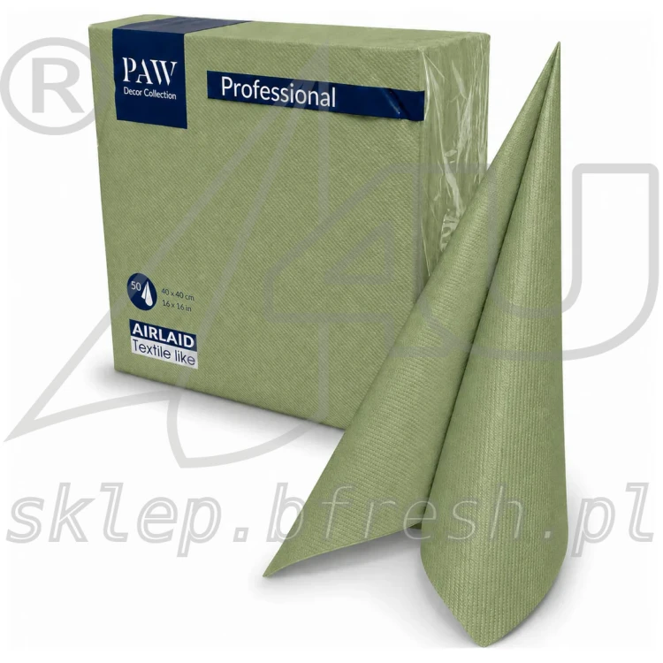Serwetki flizelinowe Airlaid Paw 40 x 40 cm ziołowa zieleń 50 szt