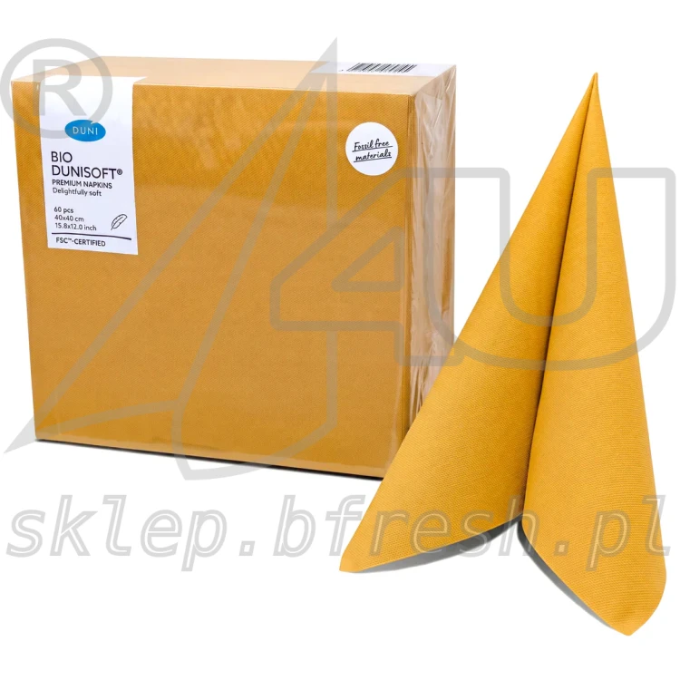 Serwetki flizelinowe Airlaid Bio-Dunisoft 40 x 40 cm miodowe 60 szt