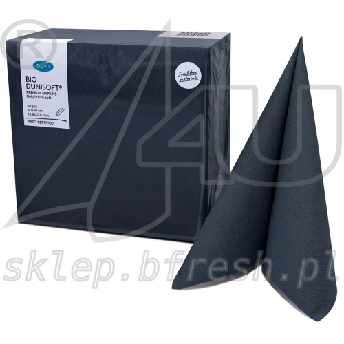 Serwetki flizelinowe Airlaid Bio-Dunisoft 40 × 40 cm czarne 60 szt