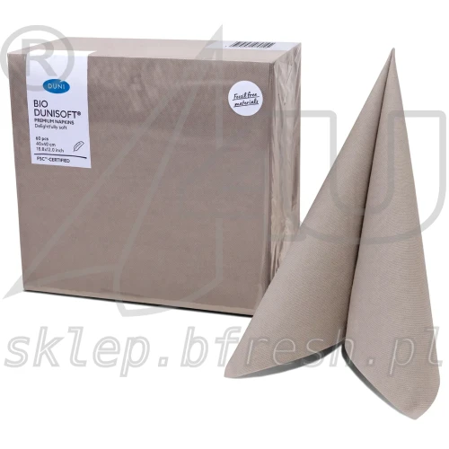Serwetki flizelinowe Airlaid Bio-Dunisoft 40 × 40 cm szarobeżowe 60 szt