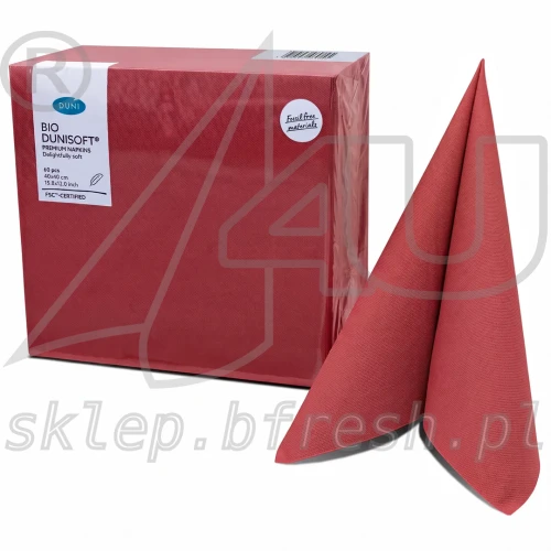 Serwetki flizelinowe Airlaid Bio-Dunisoft 40 × 40 cm bordowe 60 szt