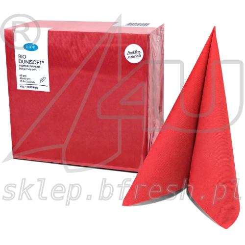 Serwetki flizelinowe Airlaid Bio-Dunisoft 40 × 40 cm czerwone 60 szt