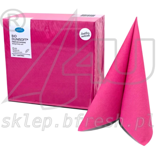 Serwetki flizelinowe Airlaid Bio-Dunisoft 40 × 40 cm fuksja 60 szt