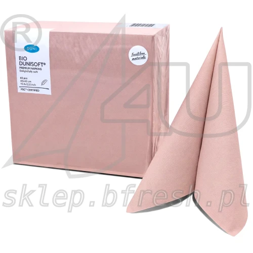 Serwetki flizelinowe Airlaid Bio-Dunisoft 40 × 40 cm róż pudrowy 60 szt