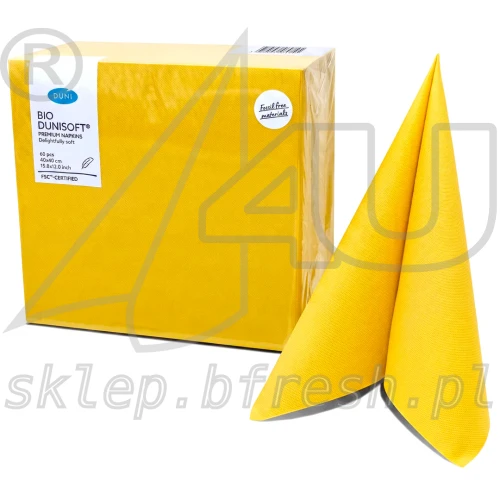 Serwetki flizelinowe Airlaid Bio-Dunisoft 40 × 40 cm żółte 60 szt