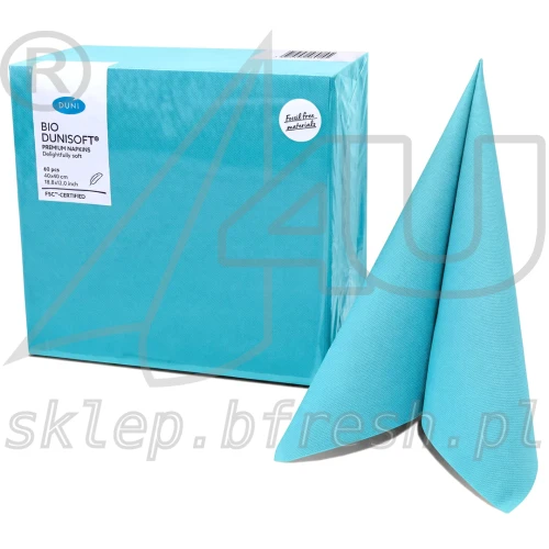 Serwetki flizelinowe Airlaid Bio-Dunisoft 40 × 40 cm miętowobłękitne 60 szt