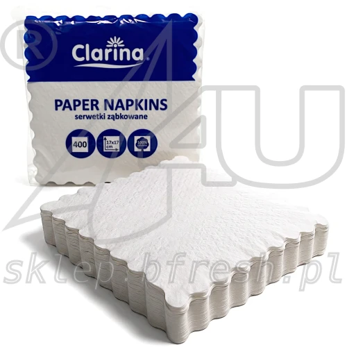 Serwetki gastronomiczne Clarina 17 x 17 cm ząbkowane 400 szt