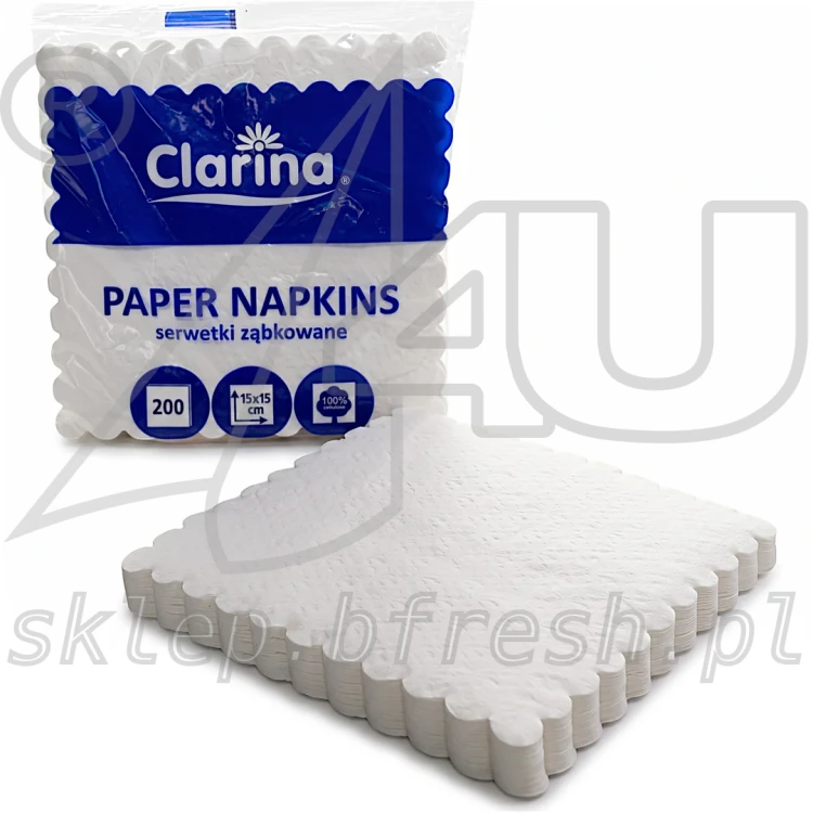 Serwetki gastronomiczne Clarina 15 x 15 cm ząbkowane 200 szt