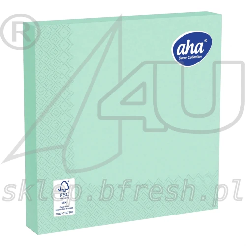 Serwetki papierowe AHA 33 x 33 cm 3w seledynowe 20 szt