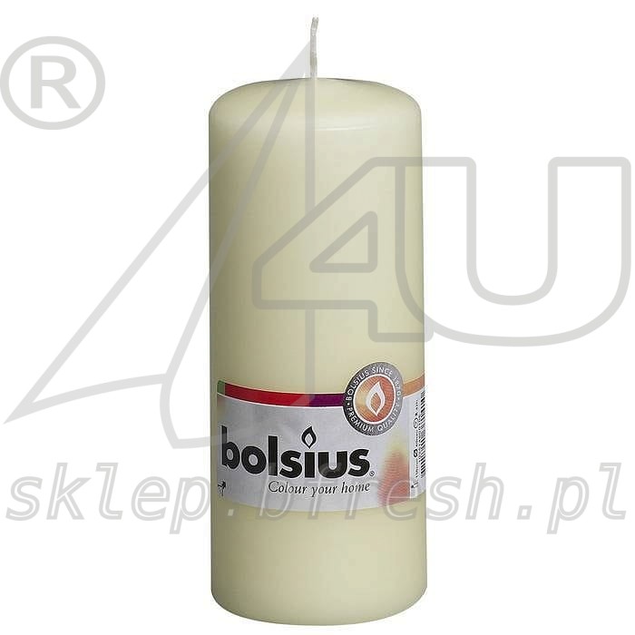 ŚWIECE bryłowe pieńkowe KREMOWE ECRU 150/60 mm BOLSIUS 10 SZT.
