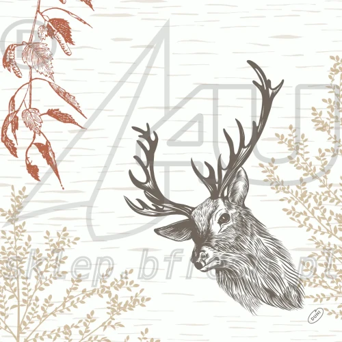 Serwetki flizelinowe z jeleniem Wood & Deer Duni