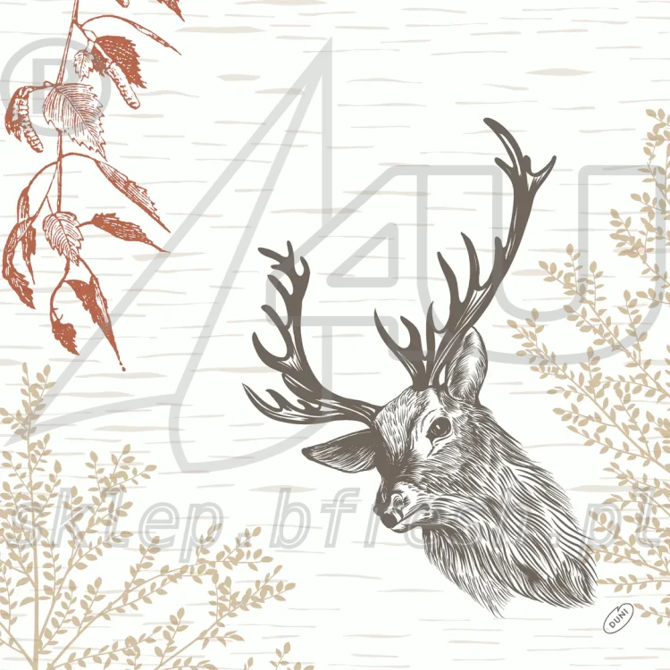 Serwetki flizelinowe z jeleniem Wood & Deer Duni