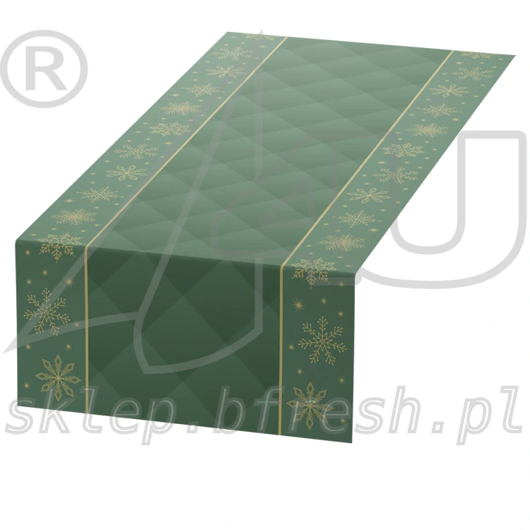 Bieżnik flizelinowy na Boże Narodzenie i Wigilię Duni Rhombus Zielony, rolka 40 cm × 24 m