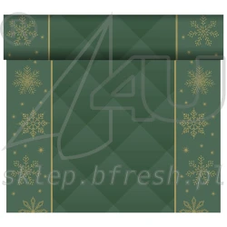 Bieżnik świąteczny flizelinowy Duni Rhombus Zielony 40 cm × 24 m