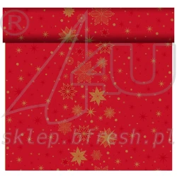 Bieżnik świąteczny flizelinowy Duni Stargazing Red 40 cm × 24 m