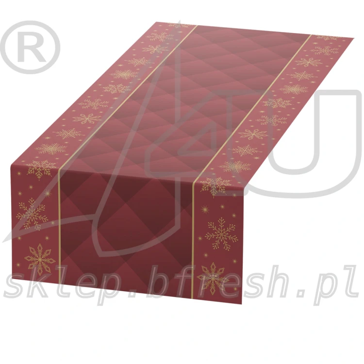 Bieżnik flizelinowy na Boże Narodzenie i Wigilię Duni Rhombus Bordowy, rolka 40 cm × 24 m