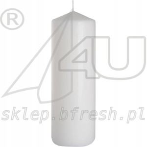 ŚWIECE bryłowe pieńkowe BIAŁE 200/80 mm 6 SZT. BISPO