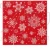Czerwone serwetki flizelinowe PAW Snowflakes Red 40×40 cm z białymi śnieżynkami różnej wielkości na intensywnie czerwonym tle