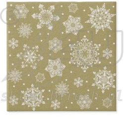 Serwetki świąteczne flizelinowe Paw 40x40 cm Snowflakes Gold 50 szt.