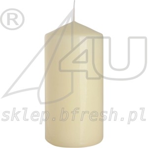 ŚWIECA BRYŁOWA PIEŃKOWA ECRU 120/60 mm BISPOL 6 SZT.