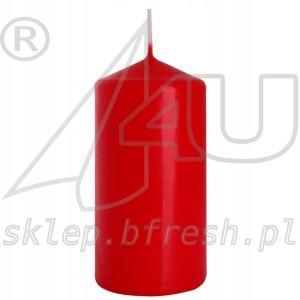 ŚWIECA BRYŁOWA PIEŃKOWA CZERWONA 120/60 mm BISPOL 6 SZT.