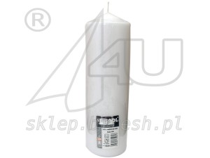 ŚWIECA bryłowa pieńkowa BIAŁA 250/80 mm BISPOL