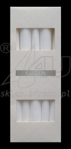 Świece stożkowe Ø23/245mm 10szt Białe BISPOL