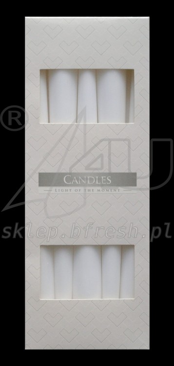 Świece stożkowe Ø23/245mm 10szt Białe BISPOL